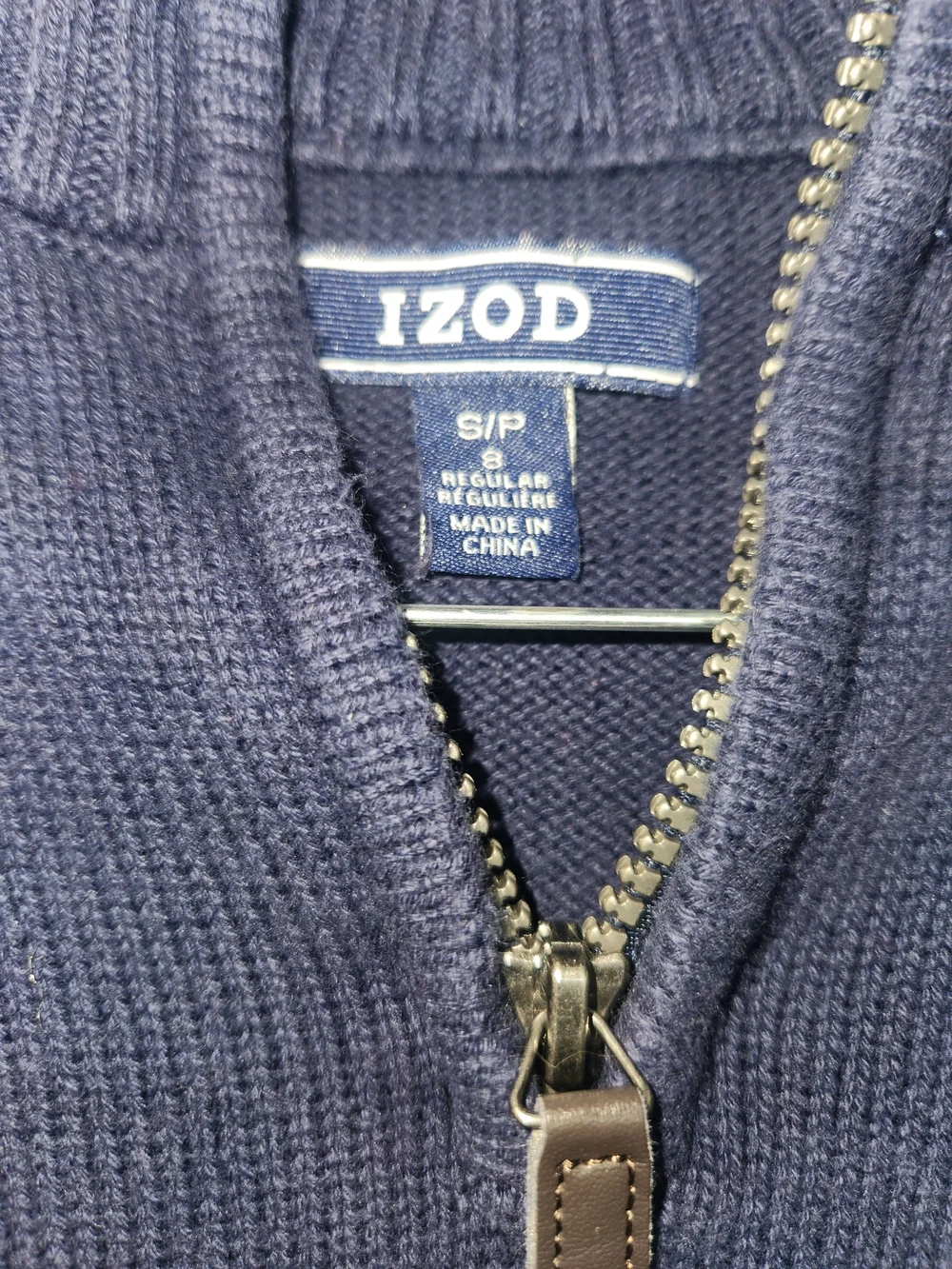 IZOD Men's Navy Half-Zip Striped Sweater